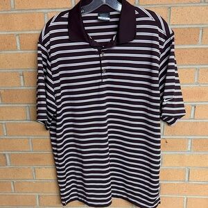 Nike Men's Black and White Striped Polo